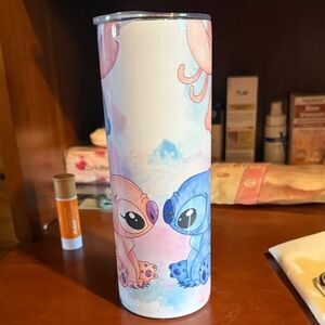 Cute Cartoon Tumbler with Pink and Blue Design